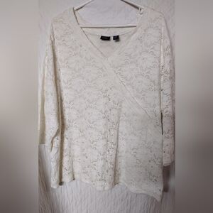 Westbound women stretch 3x long sleeve lace blouse with built-in lining